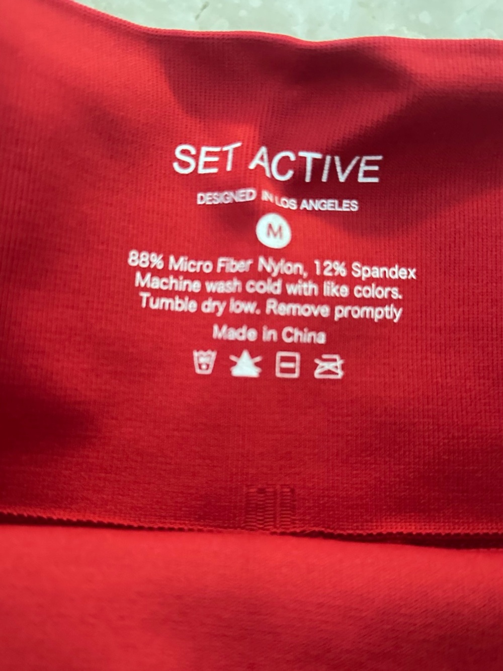 SET Active Red Front-Zip Sports Bra & High-Waist Shorts - Picture 3 of 3